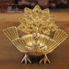 Brass Peacock Urli, Elegance in Metal, Fine Golden Finish 7"