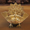 Brass Peacock Urli, Elegance in Metal, Fine Golden Finish 7"