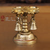 Brass Diya, Four Diya With Bells, Fine golden finish 5"