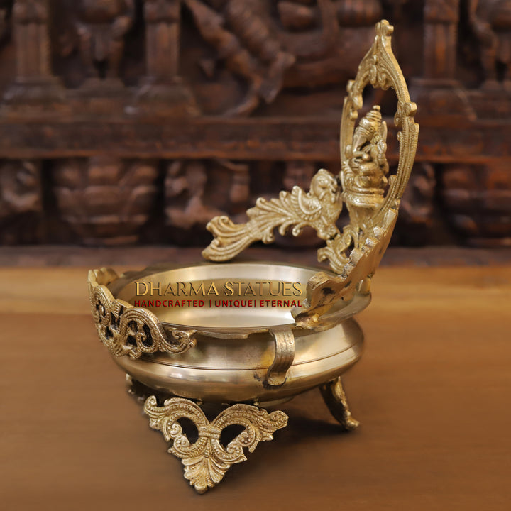 Brass Ganesh Urli, Enhance Your Decor, Fine Golden Finish 12"