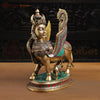 Brass Kamdhenu Cow Idol- Kamdhenu Cow with calf, Stone work 17"