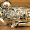 Brass Nandi Statue Seated, Intricate Detailing with Golden finish, 7.5”