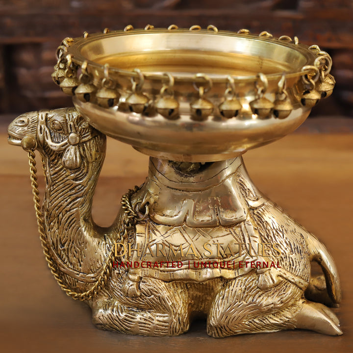 Brass Camel Urli, Desert Serenity,  9"