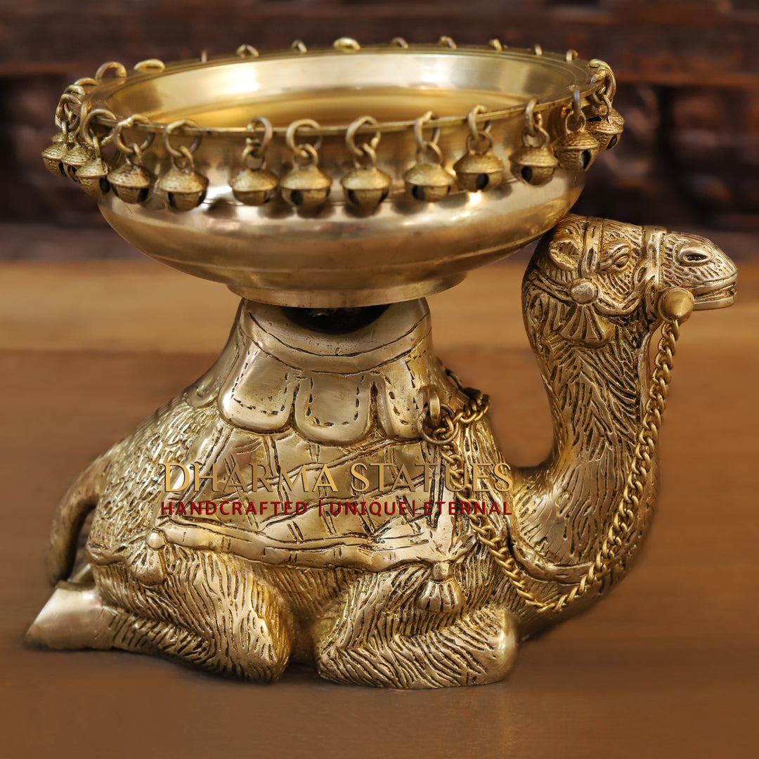 Brass Camel Urli, Desert Serenity,  9"