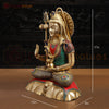 Brass Shiva Idol, Abhay Mudra,  Intricate Stonework with Golden finish, 17"