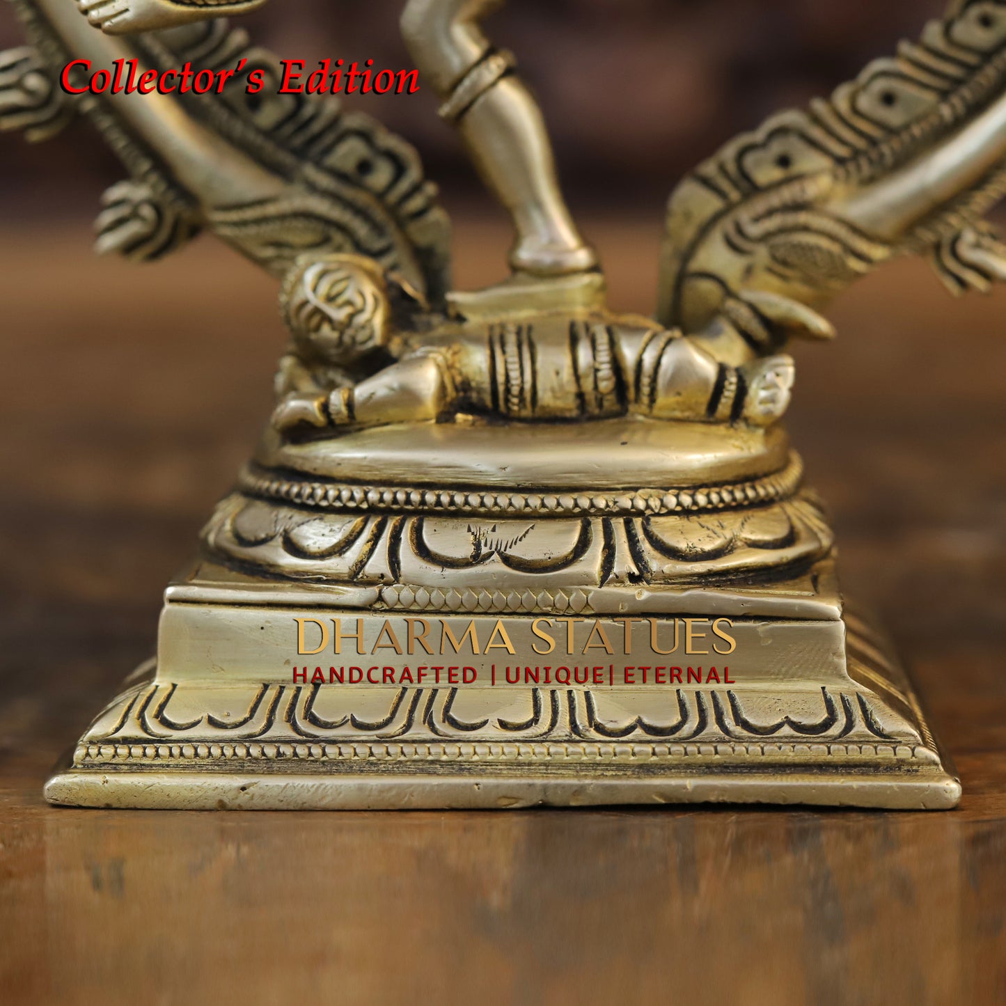 Brass Natraj Idol, Fine Golden Finish 9.5"