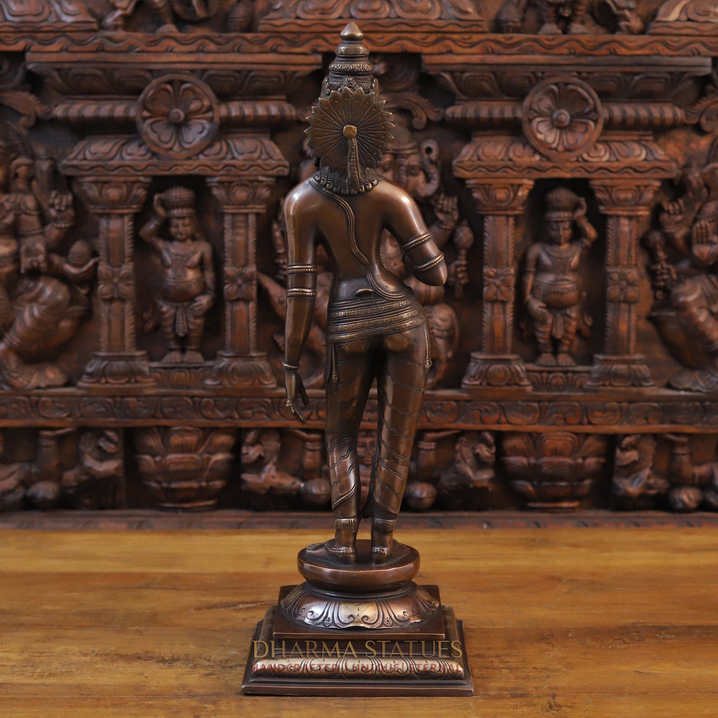Brass Parvati Standing, Golden & Copper Finish, 23.5"