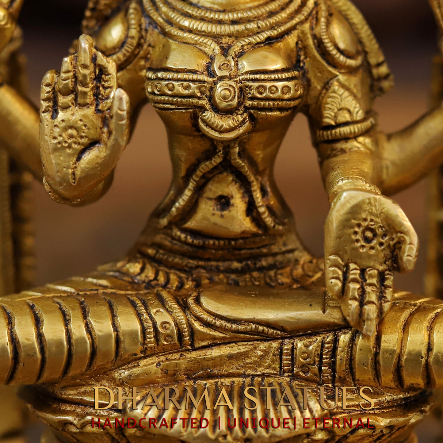 Brass Laxmi with Frame, Fine Golden Finish, 9.5"