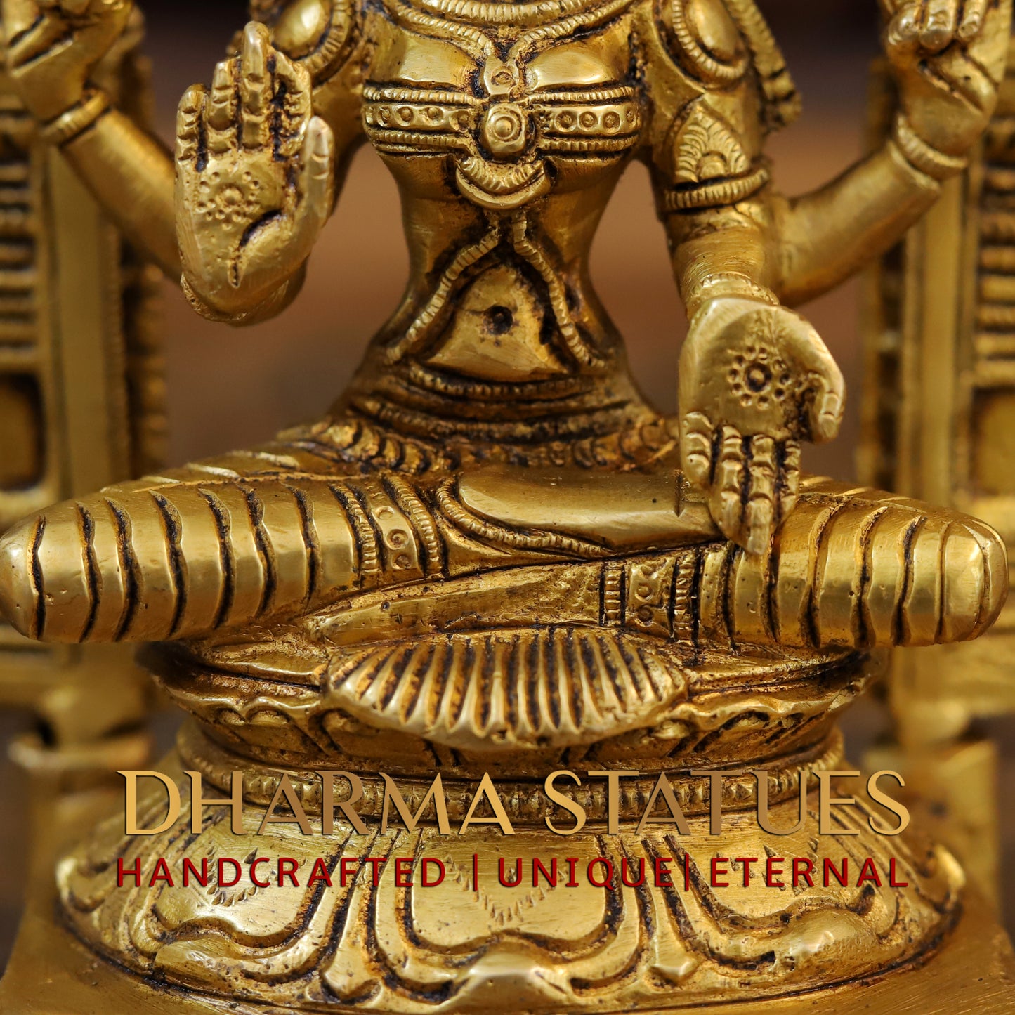 Brass Laxmi with Frame, Fine Golden Finish, 9.5"