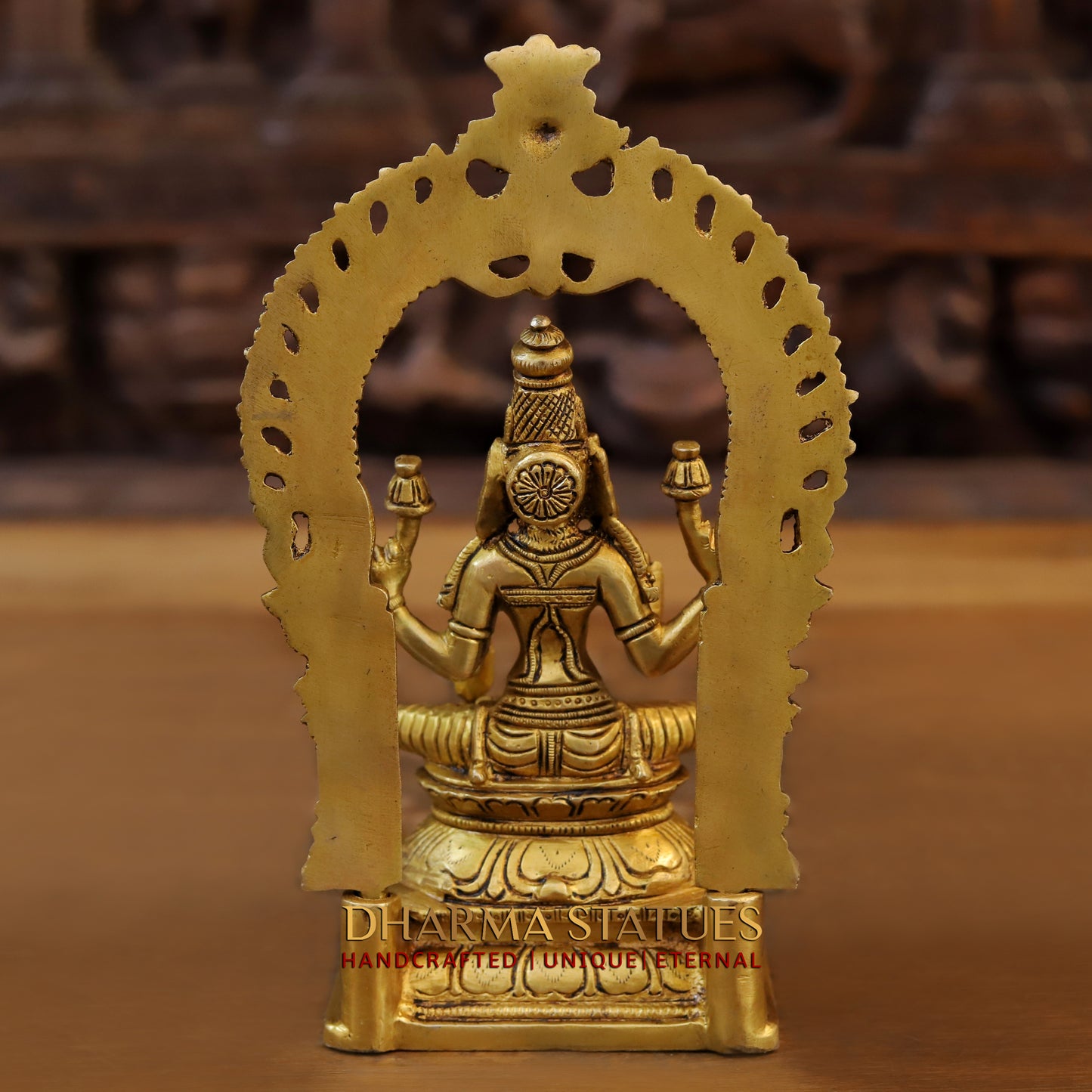 Brass Laxmi with Frame, Fine Golden Finish, 9.5"