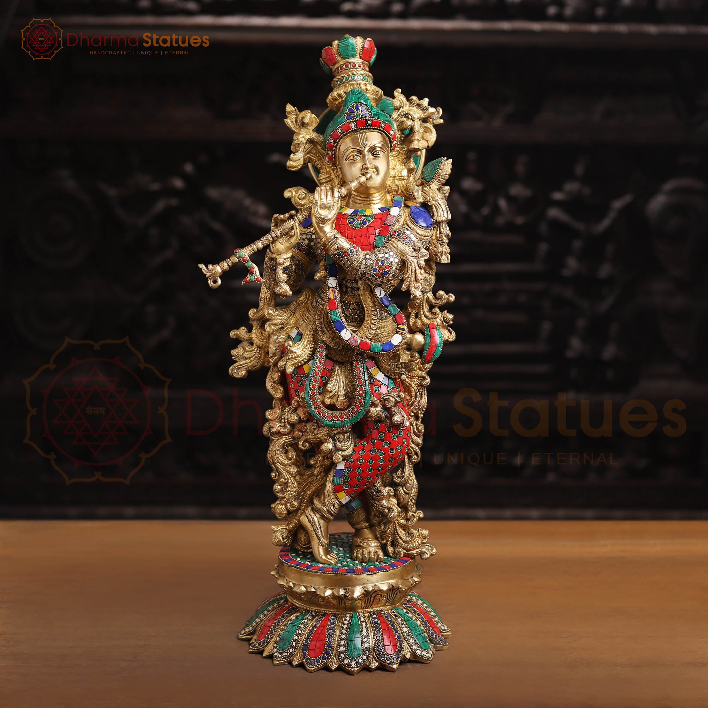 Krishna brass copper-plated outlets 30 cm 2,2kg