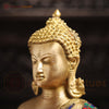 Brass Kundal Buddha Statue, Fine Golden and Stone Finish 20"