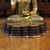 Brass Buddha Statue, Seated Under the Tree, Fine Golden Finish 29"