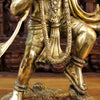 Brass Lord Hanuman, Holding Mountain, Fine Golden Finish 27"