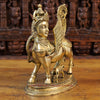 Brass Kamdhenu Cow Idol, With her Calf, Fine Golden Finish 16.5" side view