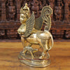 Brass Kamdhenu Cow Idol, With her Calf, Fine Golden Finish 16.5" side view