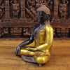 Brass Buddha Idol, Seated, Black patina and Golden Finish 15"