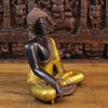 Brass Buddha Idol, Seated, Black patina and Golden Finish 15"