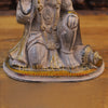 Brass Hanuman Statue, Seated with Black Patina and Radiant Gold, 12.5"