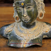 Brass Parvati Idol, Parvati Bust, Black Patina Finish 12"