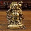 Brass Laughing Buddha Idol, Fine Golden Finish 8.5"