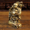 Brass Laughing Buddha Idol, Fine Golden Finish 8.5"