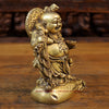 Brass Laughing Buddha Idol, Fine Golden Finish 8.5"