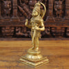 Brass Lord Hanuman Idol, Standing on a Lotus Pedastal , Fine Golden Finish 14.5"