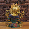 Brass Tara Idol, Seated, Fine Golden and Stone work 27"