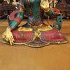 Brass Tara Idol, Seated, Fine Golden and Stone work 27"