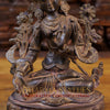 Brass Tara Devi Idol, Seated on a Lotus, Brown Finish 14"