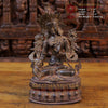 Brass Tara Devi Idol, Seated on a Lotus, Brown Finish 14"