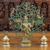 Brass Natraj Statue, Dance of the Universe, Green Patina Finish, 12"