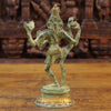 Brass Natraj Statue, Dance of the Universe, Green Patina Finish, 12"