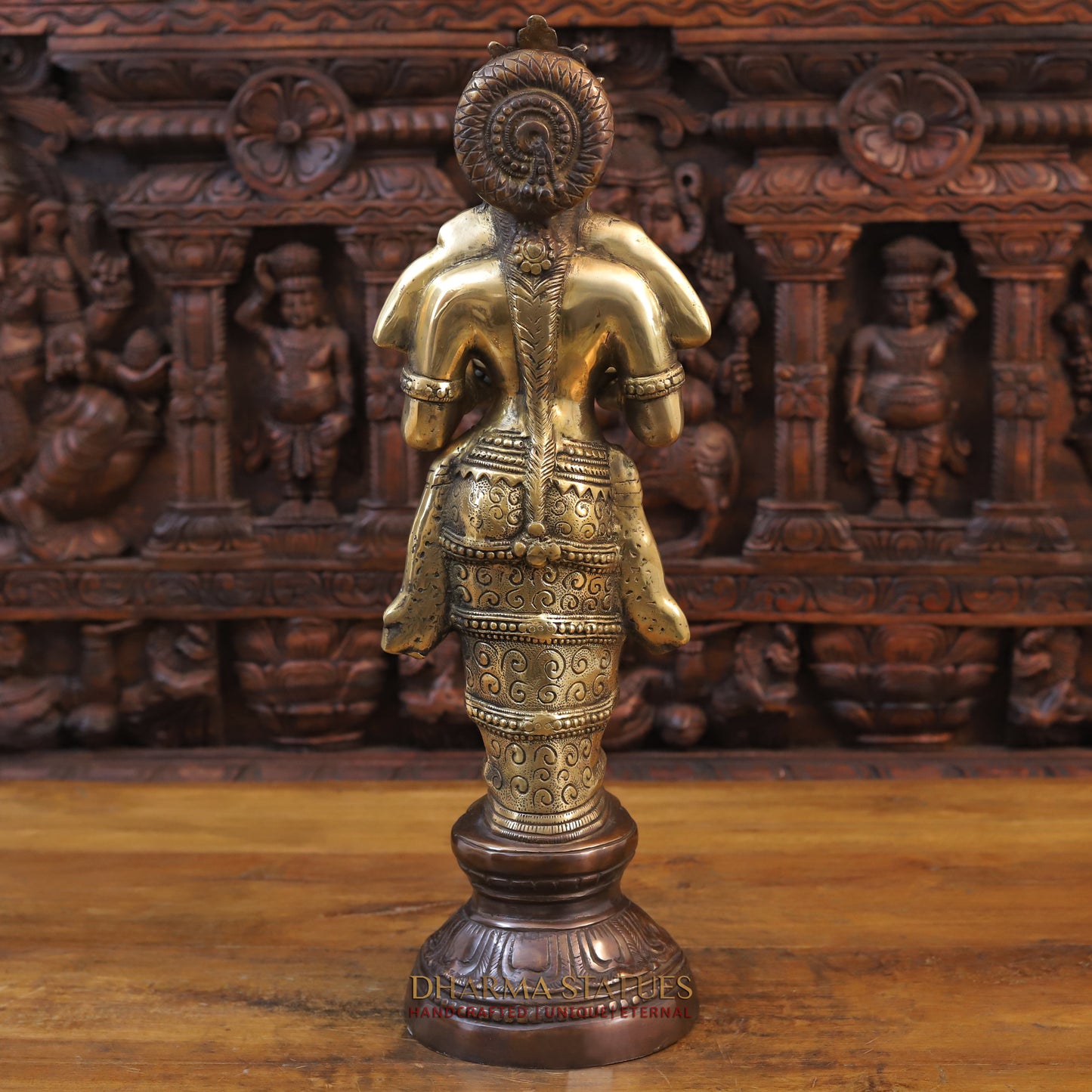 Brass Deep Lady Statue, Fine Golden and Copper Finish 23"