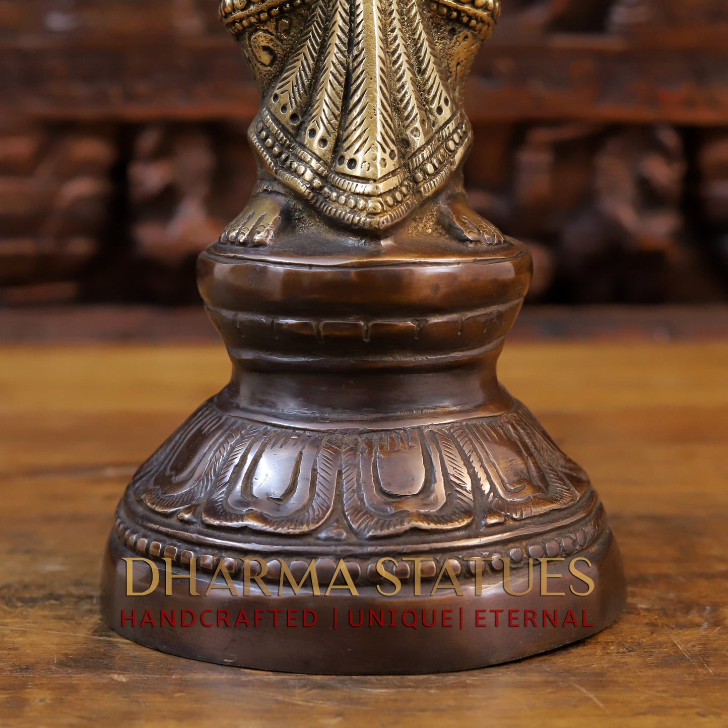 Brass Deep Lady Statue, Fine Golden and Copper Finish 23"