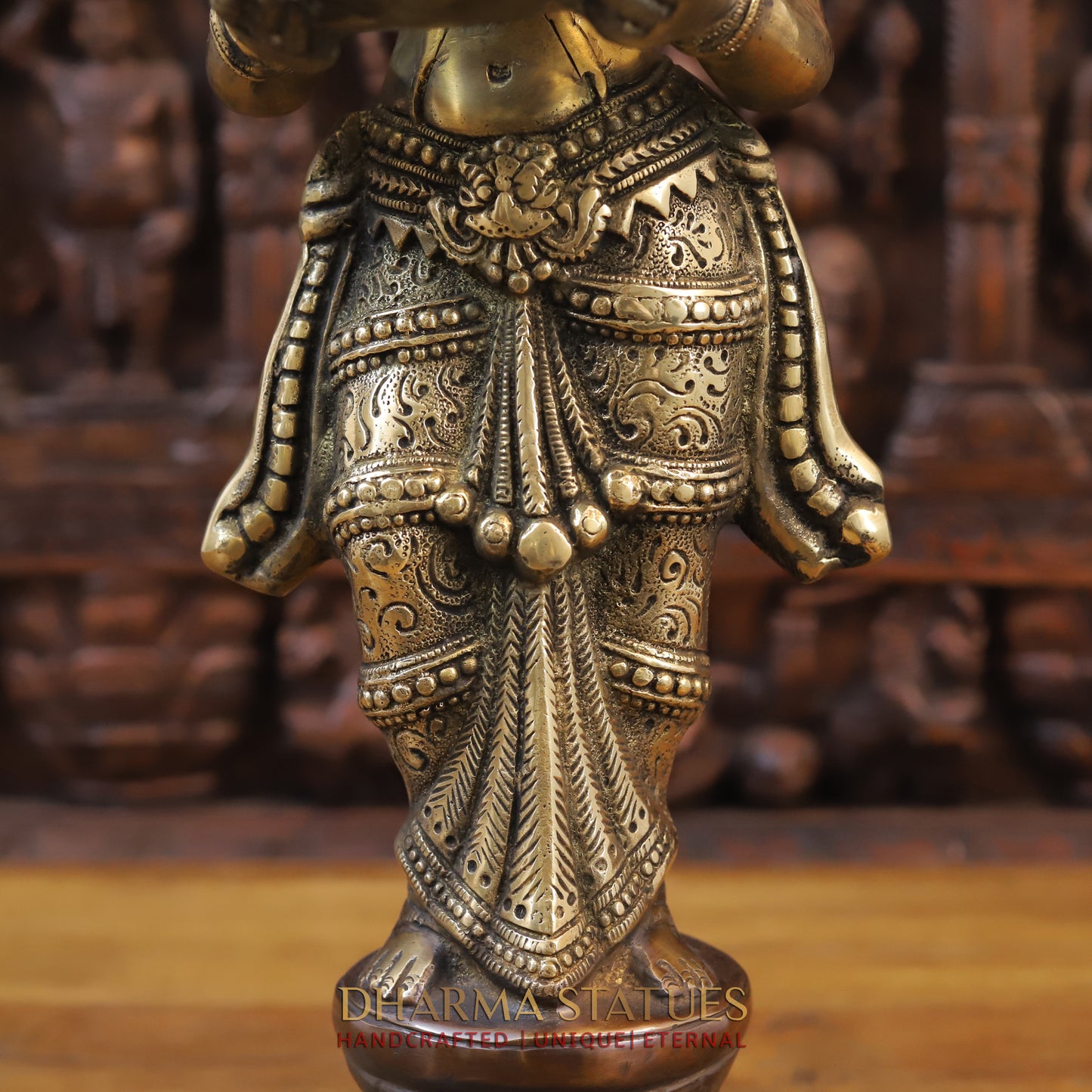 Brass Deep Lady Statue, Fine Golden and Copper Finish 23"
