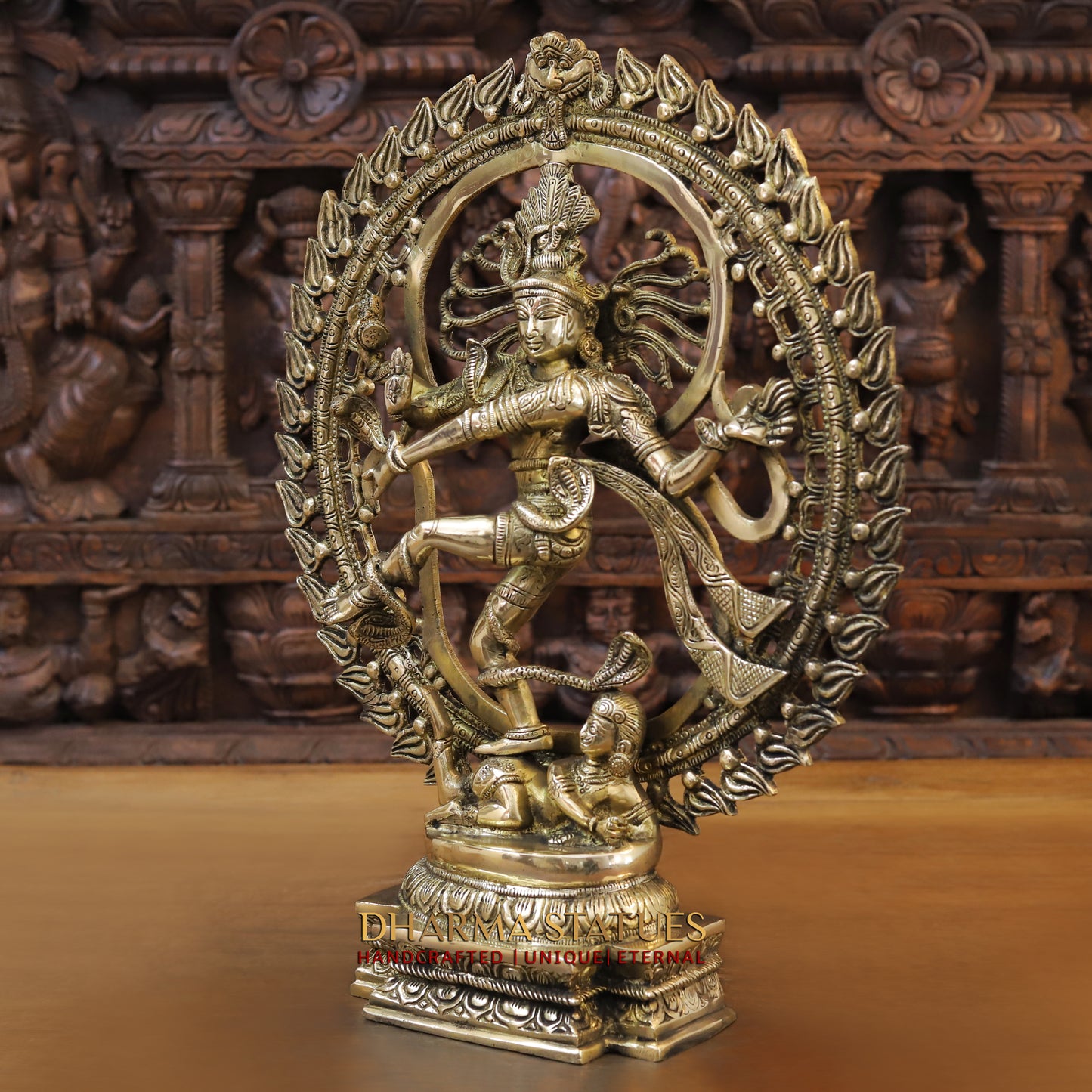 Brass Nataraja, Dancing Shiva, Golden Finish, 20"