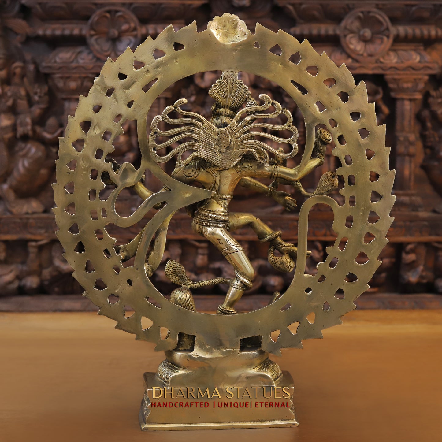Brass Nataraja, Dancing Shiva, Golden Finish, 20"