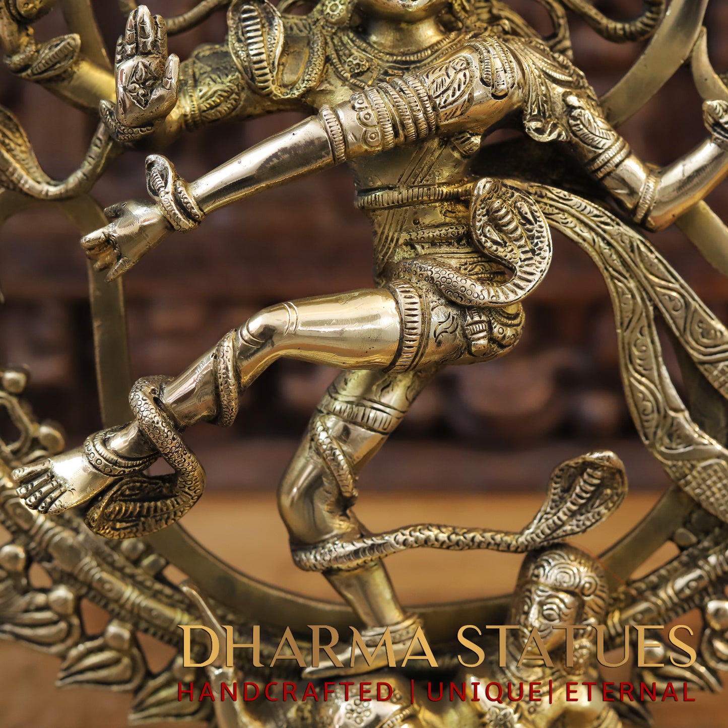 Brass Nataraja, Dancing Shiva, Golden Finish, 20"