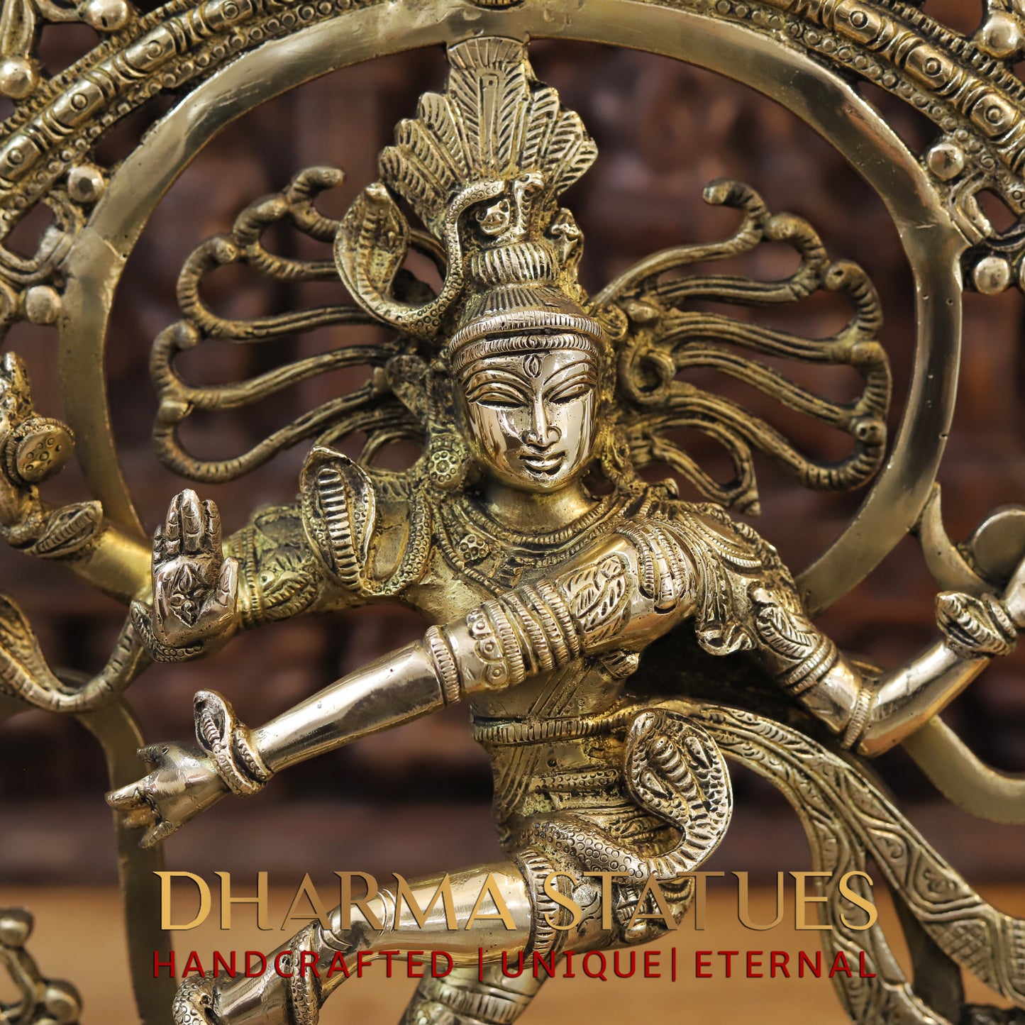 Brass Nataraja, Dancing Shiva, Golden Finish, 20"