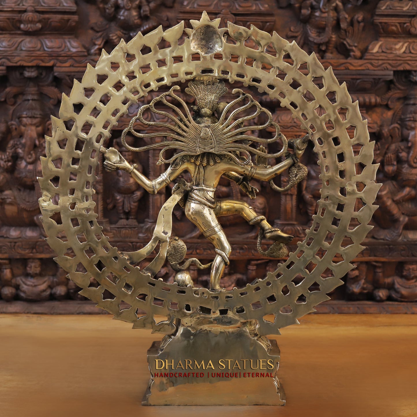 Brass Nataraja, Dancing Shiva, Golden Finish, 27"