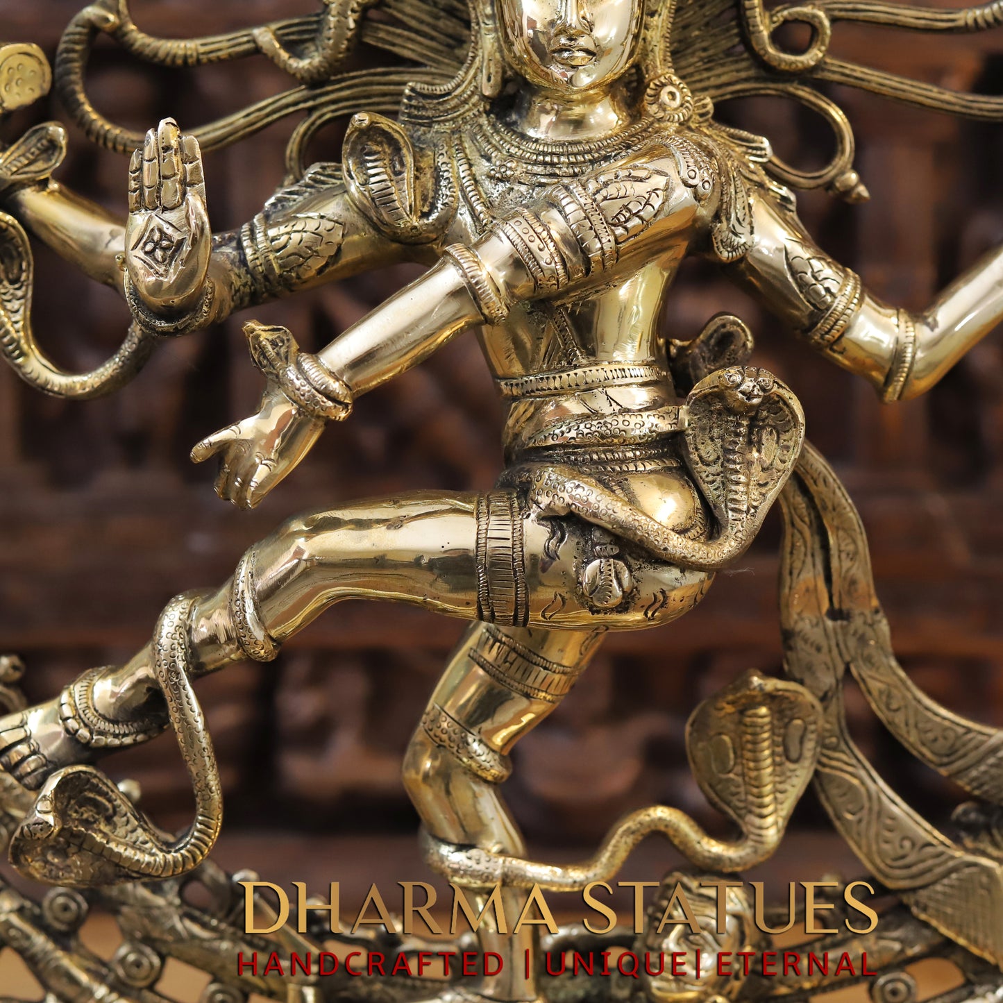 Brass Nataraja, Dancing Shiva, Golden Finish, 27"