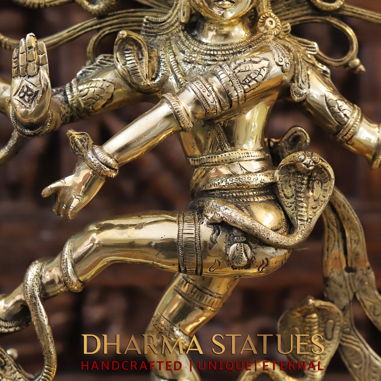Brass Nataraja, Dancing Shiva, Golden Finish, 27"