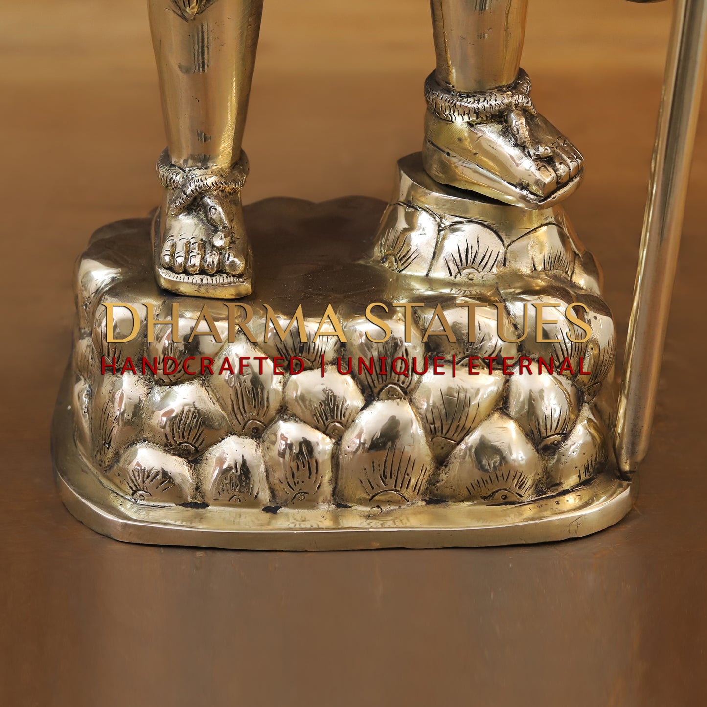 Brass Shiva standing with Trishul, Golden Finish, 24"