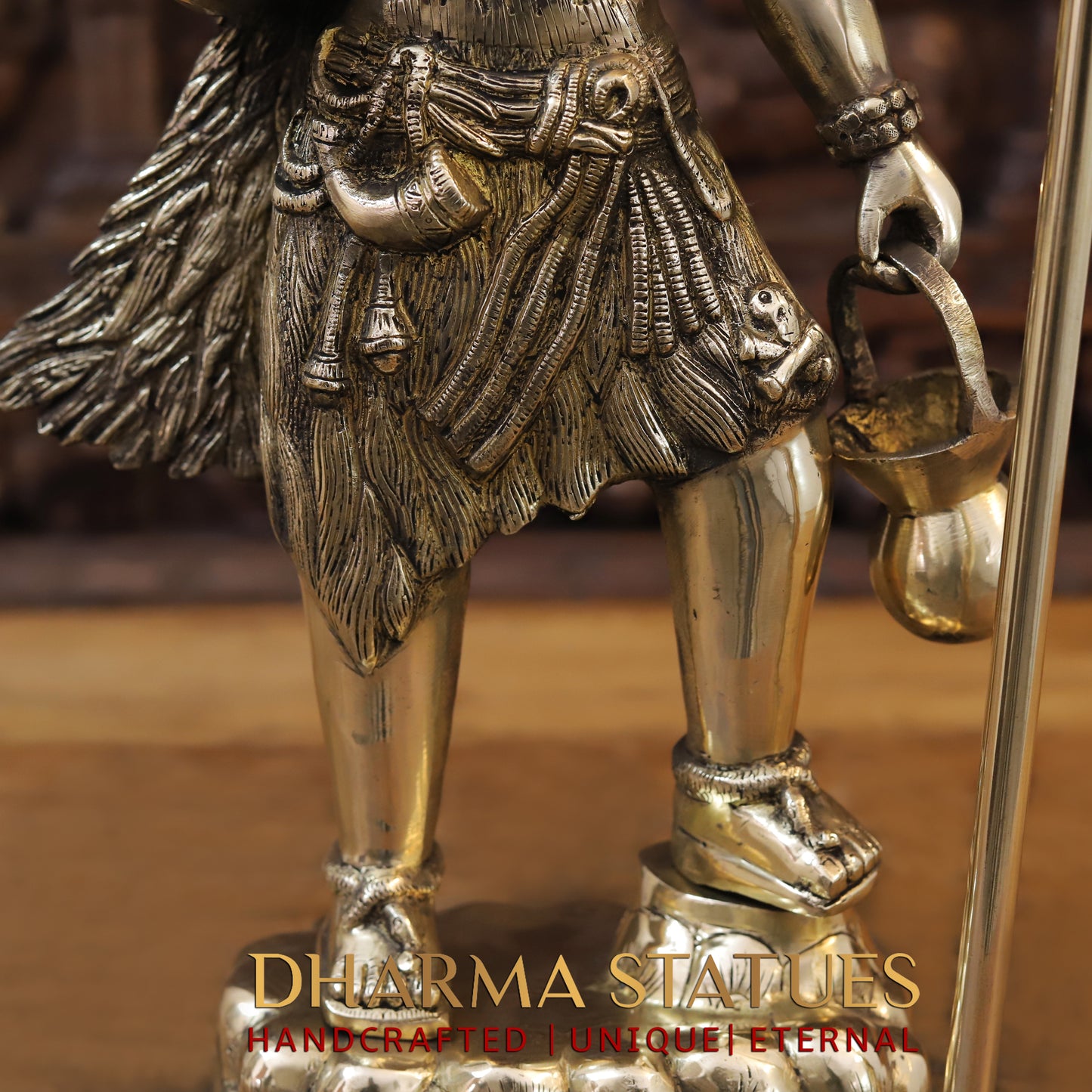 Brass Shiva standing with Trishul, Golden Finish, 24"