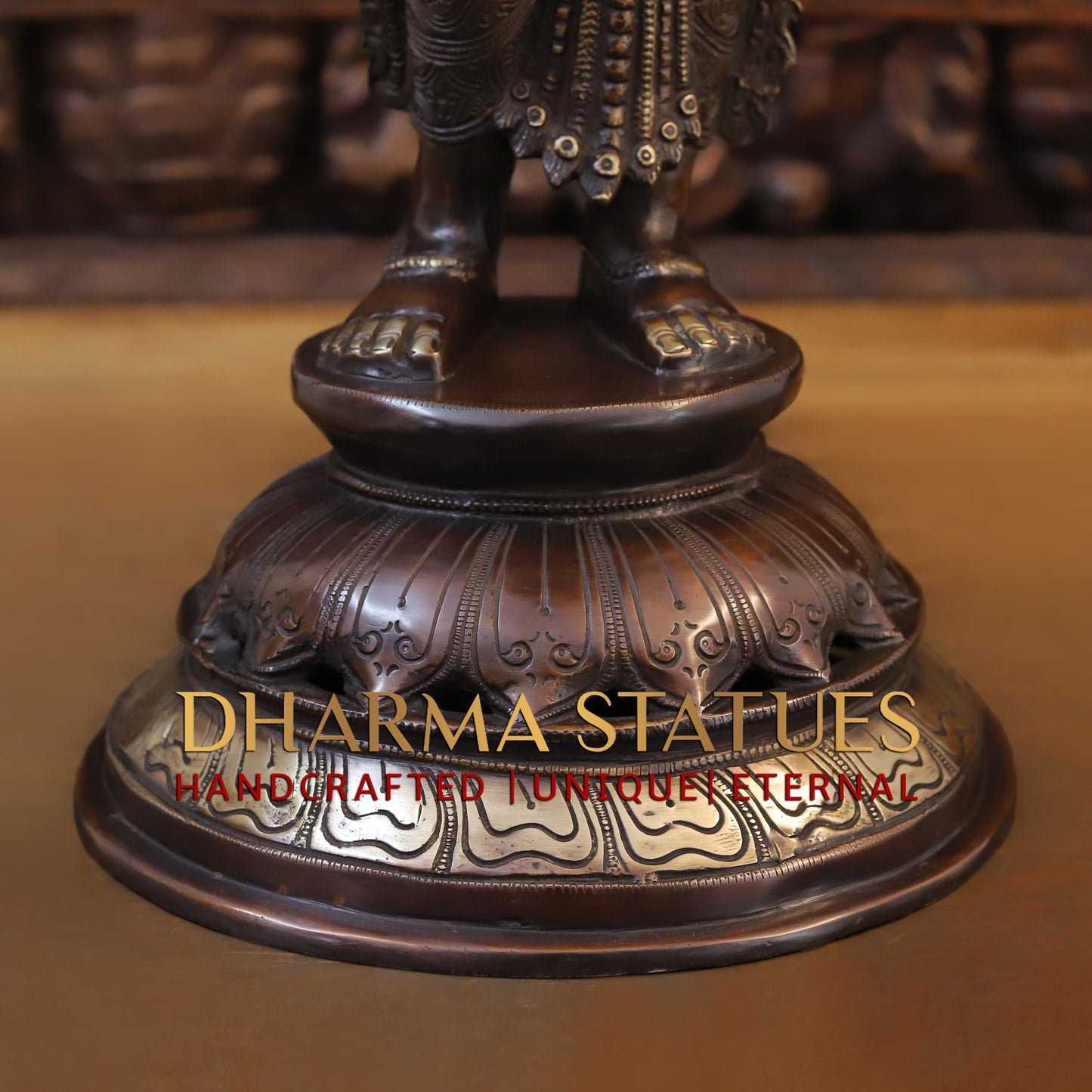 Brass Deeplakshmi holding Lamp, Copper & Golden Finish, 30"