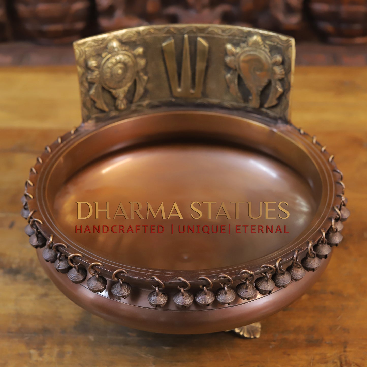 Brass Urli, Copper & Golden Finish, 9.5"