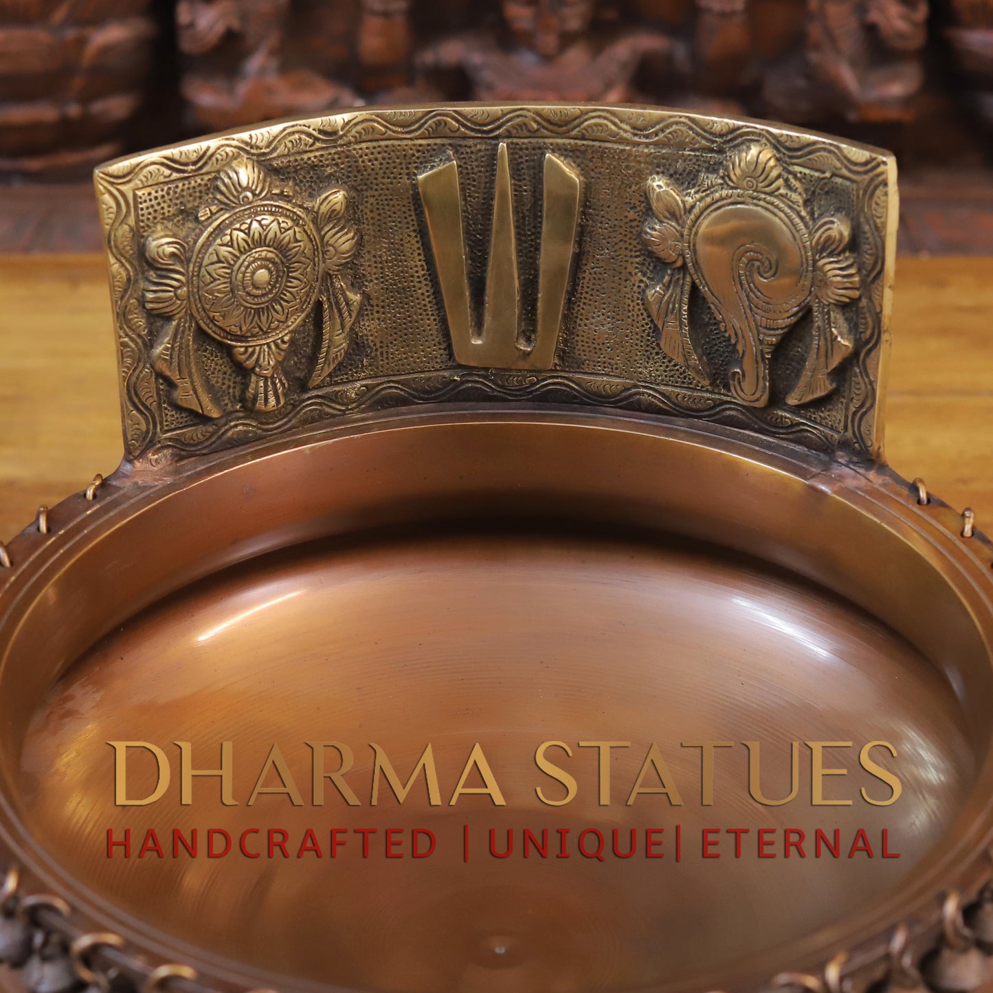 Brass Urli, Copper & Golden Finish, 9.5"