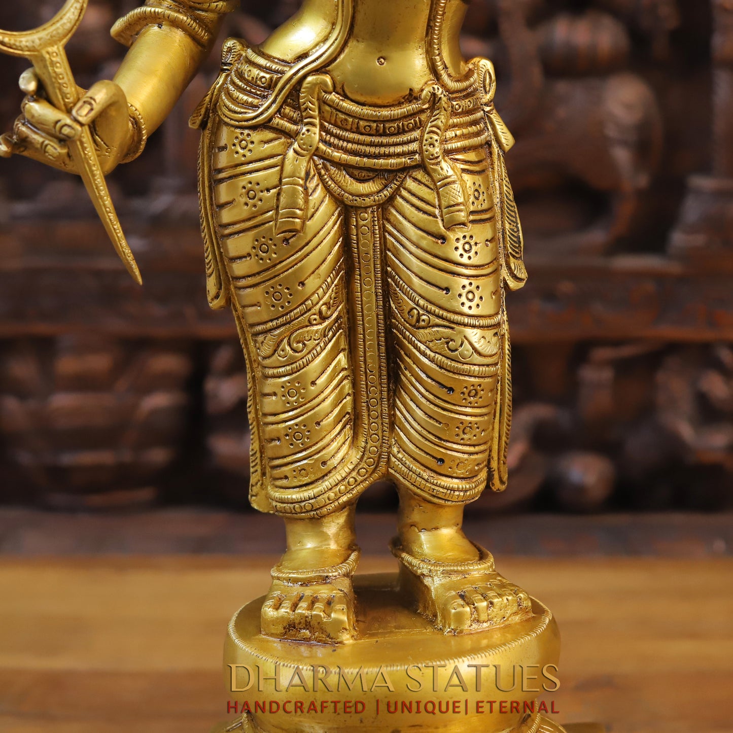 Brass Ram Darbar, God Ram, Laxman, Hanuman & Sita, Fine Gold Finish, 23"